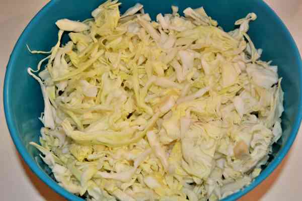 Turkey Cabbage Stew Recipe-Sliced Cabbage in the Bowl