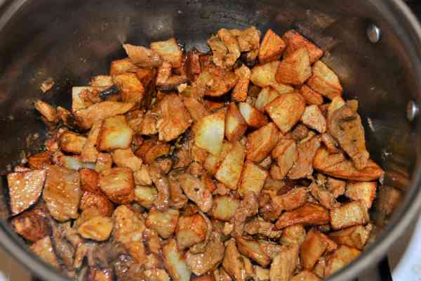 Brasov Roast Recipe-Pork Stew With Fried Potatoes in the Pot