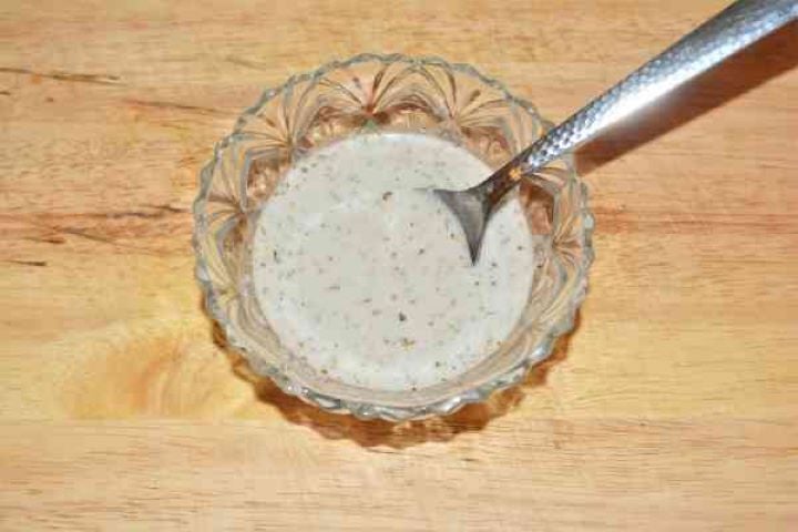 Pan-Fried Rainbow Trout Recipe-Garlic Paste in the Serving Bowl Garlic Paste in the Serving Bowl