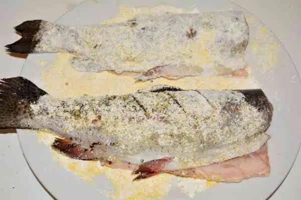 Pan-Fried Rainbow Trout Recipe-Trout Rolled on Flour Mix