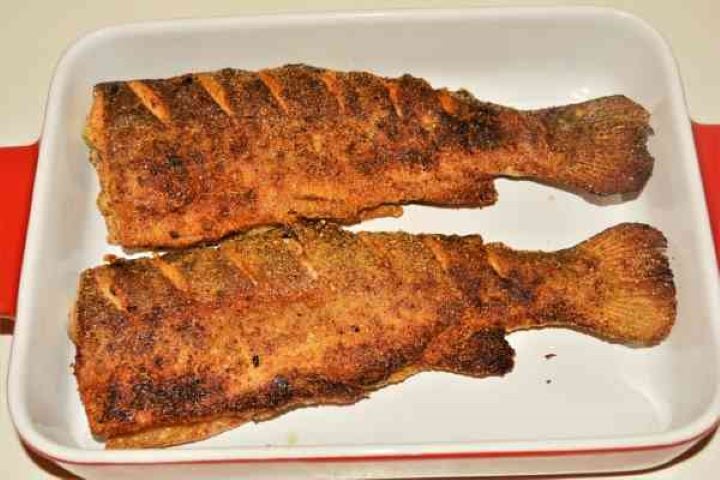 Pan-Fried Rainbow Trout Recipe-Two Fried Trout Two Fried Rainbow Trout in the Bowl