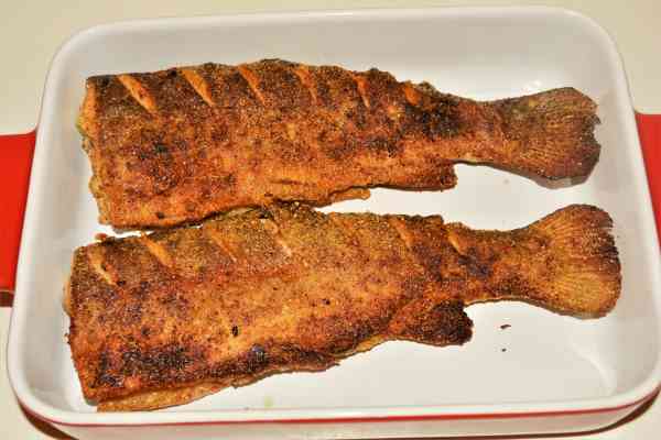 Pan-Fried Rainbow Trout Recipe-Two Fried Trout