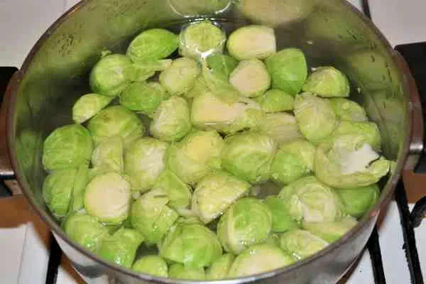 Brussels Sprouts With Lemon-Boiling Brussels Sprouts in the Pot