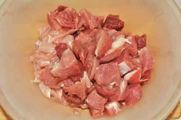 Meatloaf Pate Recipe-Cut in Cubes Pork and Turkey Meat
