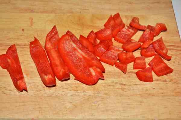 Meatloaf Pate Recipe-Cut in Cubes Red Pepper