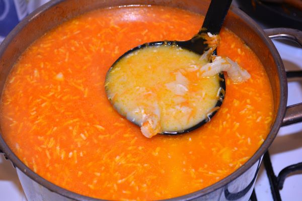 Tripe Soup Recipe-Tripe Soup in the Pot Ready to Serve