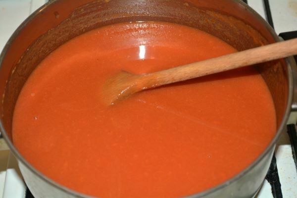 Hungarian Tomato Soup-Boiling Tomato Soup in the Pot