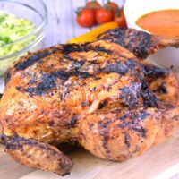 Cosori Air Fryer Whole Chicken-Served on the Chopping Board
