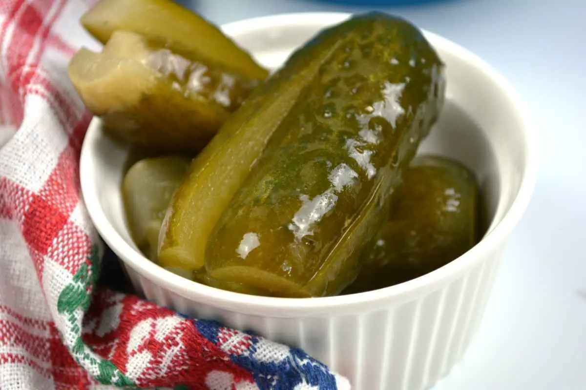 Sun Pickles Recipe-Served in the Small White Bowl