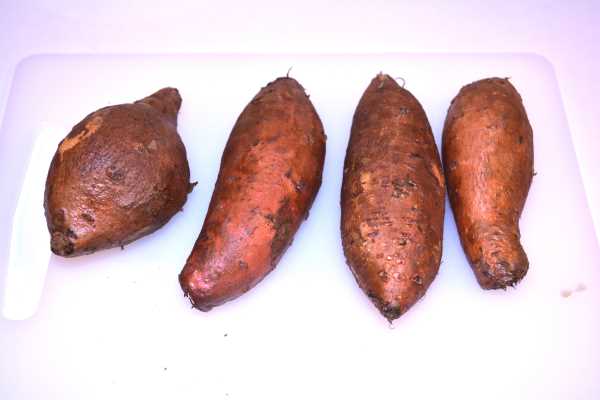 Air Fryer Sweet Potato Wedges-Sweet Potatoes on the Chopping Board