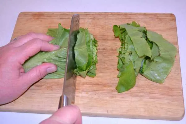 Sweet and Sour Butterhead Salad-Cut the Lettuce Leaves on the Chopping Board