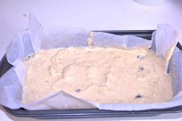 Sugar-Free Banana Bread-Dough in the Loaf Tin