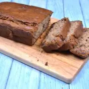 Sugar-Free Banana Bread-Sliced and Served on the Chopping Board