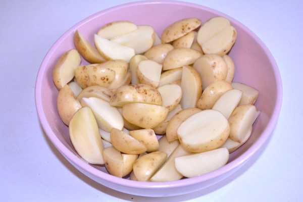 Hungarian Parsley Potatoes-Cut Potatoes in the Bowl