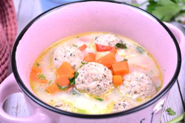 Romanian Meatball Soup-Served In Little Pink Pot With Pickled Chili