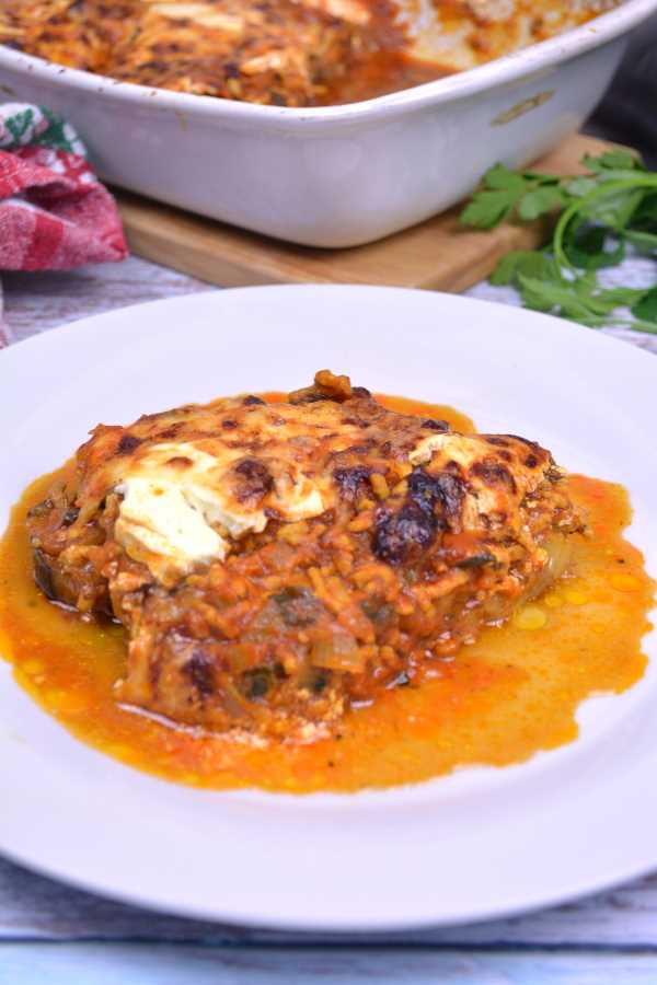 Turkish Moussaka- Served on the Large White Plate