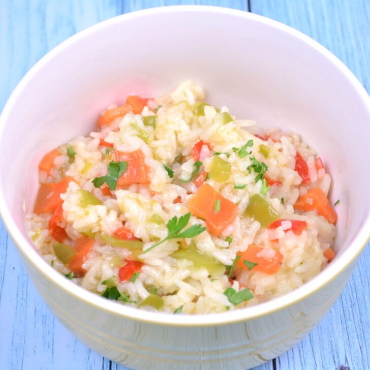 Vegetable Rice Pilaf Recipe-Served in Bowl