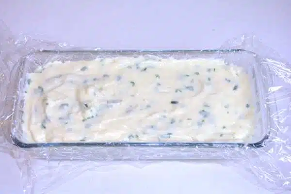 Herbed Cream Cheese-Warm Cheese With Herbs in the Glass Form