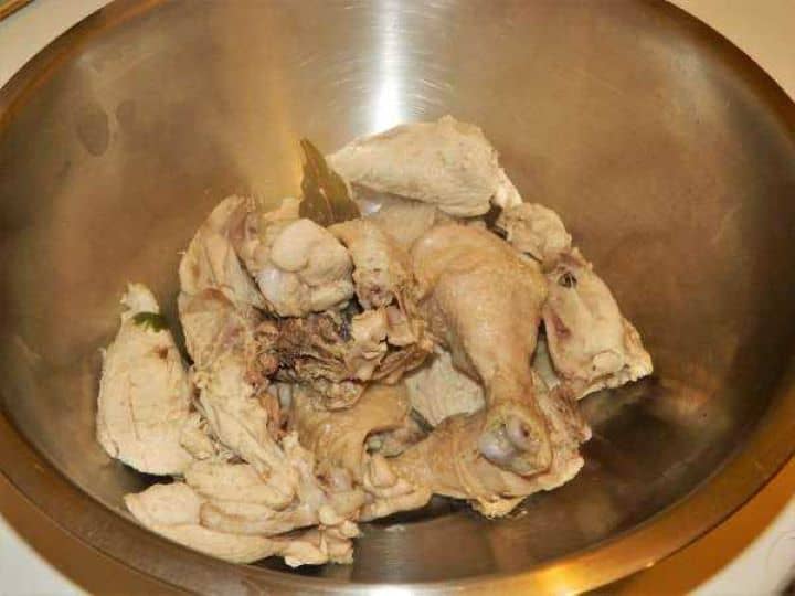 Boiled Chicken Meat in the Bowl