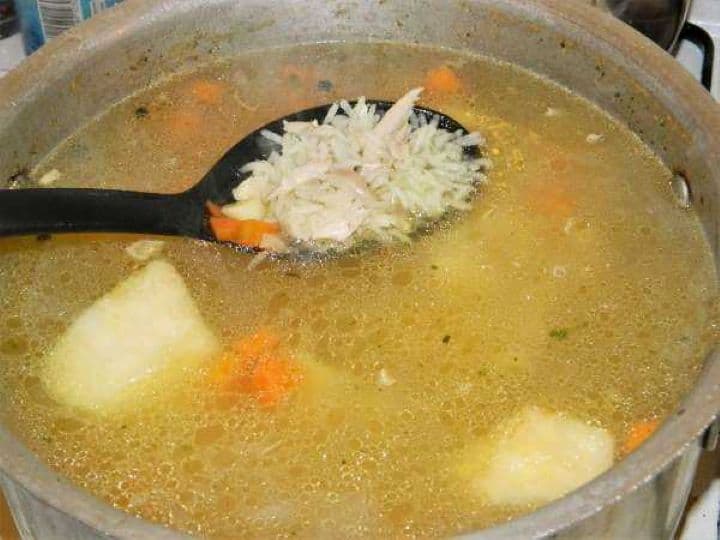 Boiled Rice in the Chicken Soup
