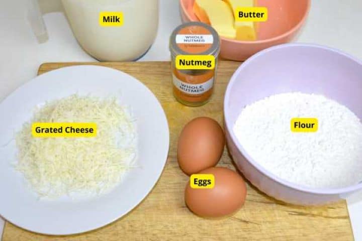 Greek Moussaka Bechamel Topping Ingredients on the Table