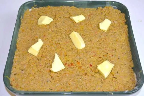 Turkey Spread-Butter Pieces Over the Turkey and Vegetable Mince