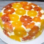 Upside Down Orange Cake-Orange Cake on the White Plate