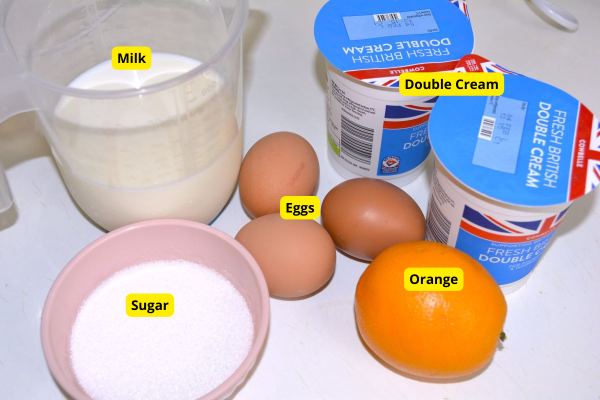 Upside Down Orange Cake-Patisserie Cream Ingredients