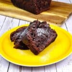 Chocolate Loaf Cake-Two Slices of Cake Served on Plate