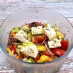Greek Village Salad-Served in Glass Bowl