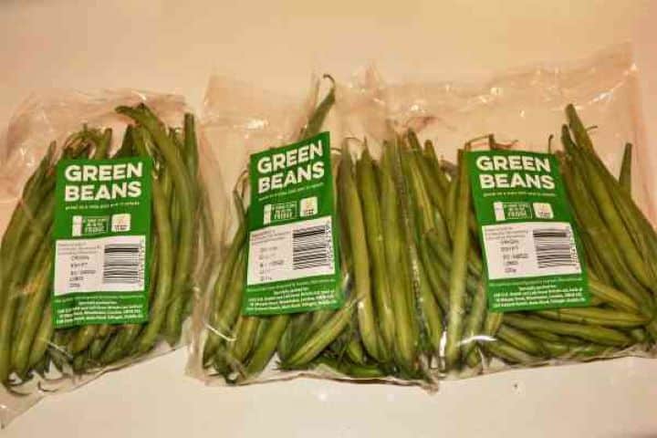 Fresh Green Beans Fresh whole green beans ready to be trimmed for tomato sauce recipe.