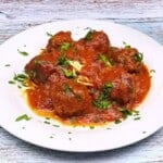 Meatballs in Tomato Sauce Served on Plate