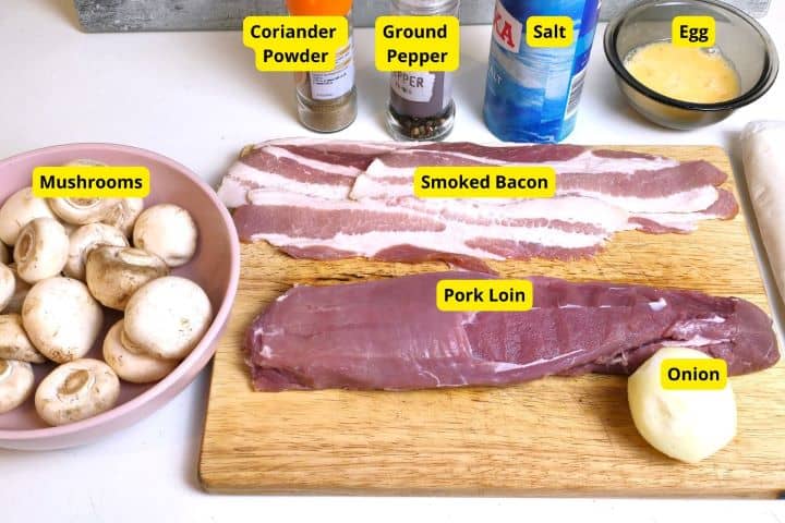 Pork Wellington Recipe Ingredients on the Table
