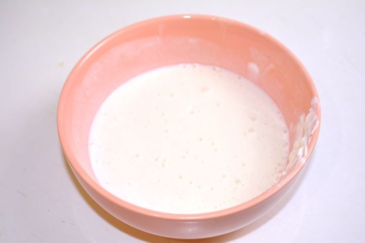 Flour, Water, and Sour Cream Mixture in the Bowl