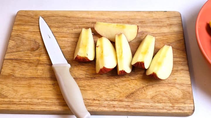 Cut Apples on the Chopping Board