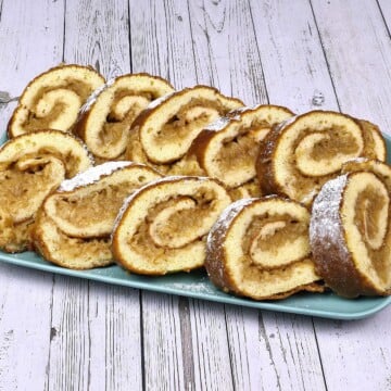 Apple Roulade Slices Served on Plate