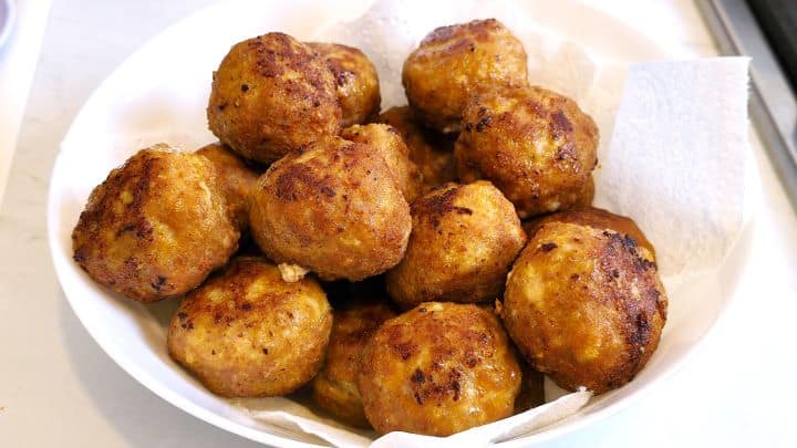 Fried Meatballs Ready to Serve in the Bowl