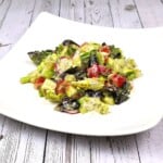 Creamy Greek Yoghurt Salad Served on White Plate