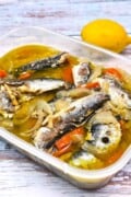 Preserved Sardines Recipe in Olive Oil Served in White Plastic Food Container