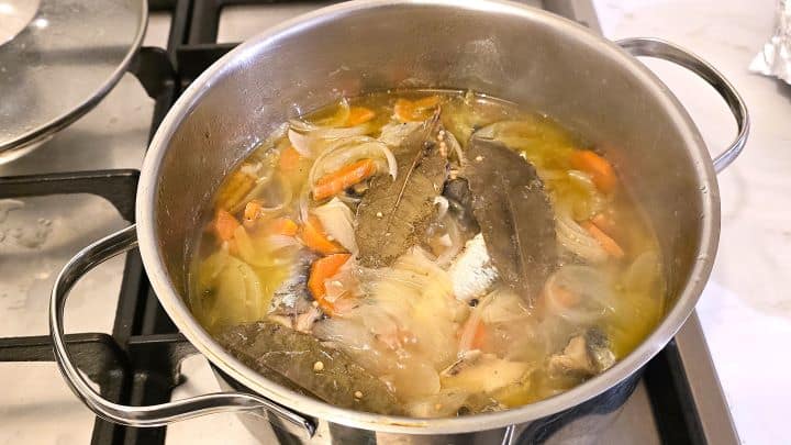 Cooked Sardines With Ingredients in the Pot