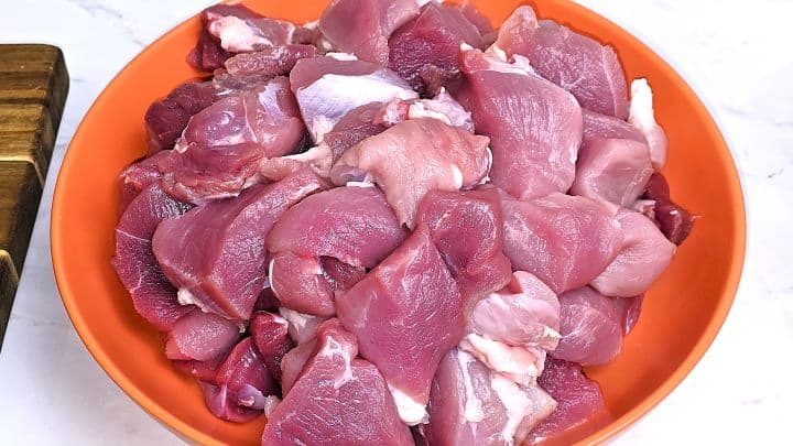 Diced Pork Shoulder in the Bowl