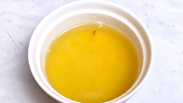 Gelatine and Vegetable Stock Mix in the Bowl