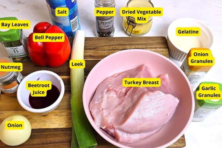 Homemade Turkey Bologna Ingredients on the Table