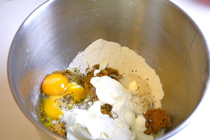 All Scones Ingredients in the Electric Mixing Bowl