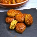 Hungarian Crackling Scones Served on Black Platter