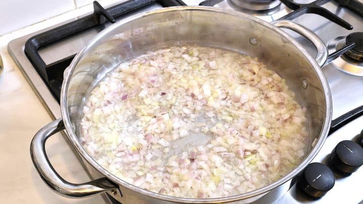 Sauteeing Onions in the Pan