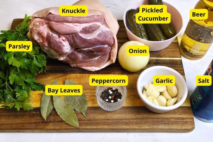 Homemade Head Cheese Ingredients on the Table