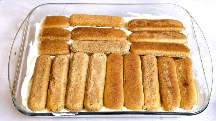 Second Layer of Ladyfingers in the Glass Tray