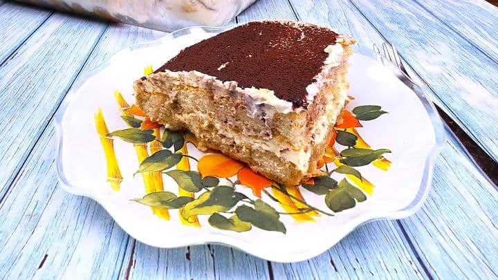 Easy Authentic Tiramisu Served on Plate