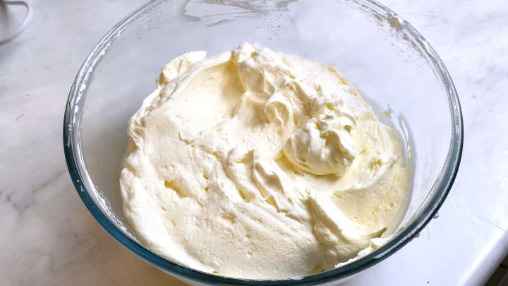 Creamy Mascarpone Filling for Tiramisu in the Bowl